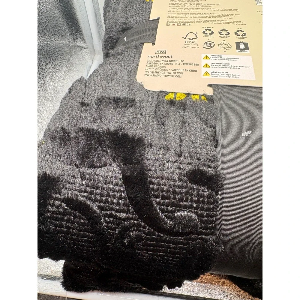 VIRAL TikTok Costco Halloween Black Cat Blanket Embroidered Faux Fur Throw NWT